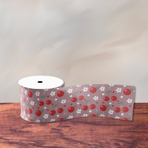 Gros-grain Ruban à motif de jolies cerises d'été