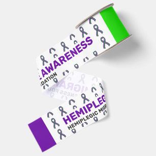 Gros-grain Ruban à motif de sensibilisation à la migraine hém