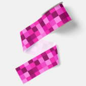 Gros-grain Ruban à pixels roses, ruban rose moderne en pixels (Dos)