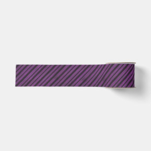 Gros-grain Ruban à rayures diagonales violet et noir Hallowee