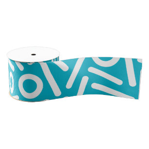 Gros-grain Ruban blanc de motif de monogramme de seamlses de