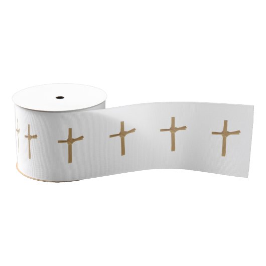 Gros-grain Ruban Christian Patterned Palm Cross (Bobine)