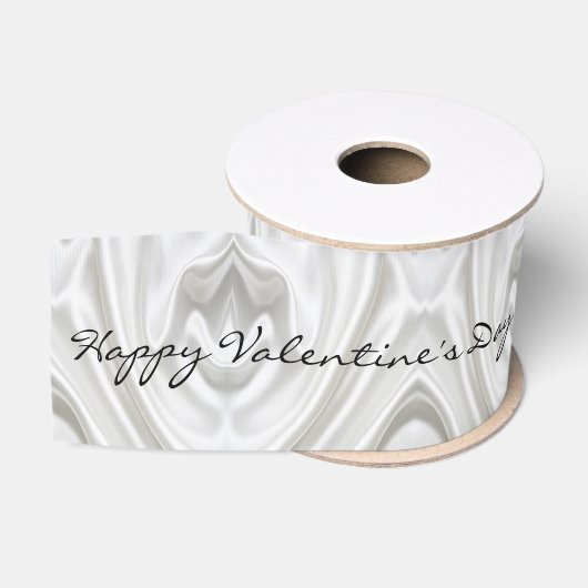 Gros-grain Ruban Coeurs d'argent Heureuse Sainte-Valentin (Bobine)