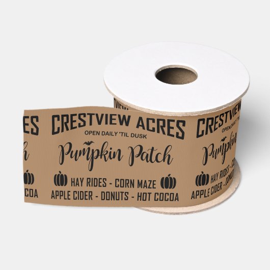 Gros-grain Ruban CRESTVIEW ACRES CITROUILLE PATCH (Bobine)
