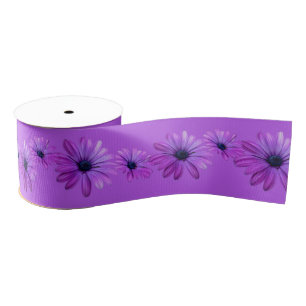 Gros-grain Ruban Daisy Ruban Customisé Violet Flower Ribbon