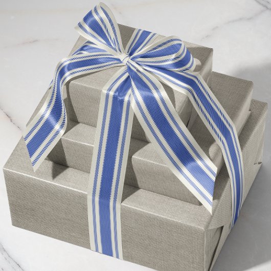 Gros-grain Ruban de bande à ruban bleu doux et blanc cassé