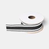 Gros-grain Ruban de bande noir et blanc (Bobine)