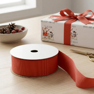 Gros-grain Ruban de papier cadeau de vacances rouge scandinav