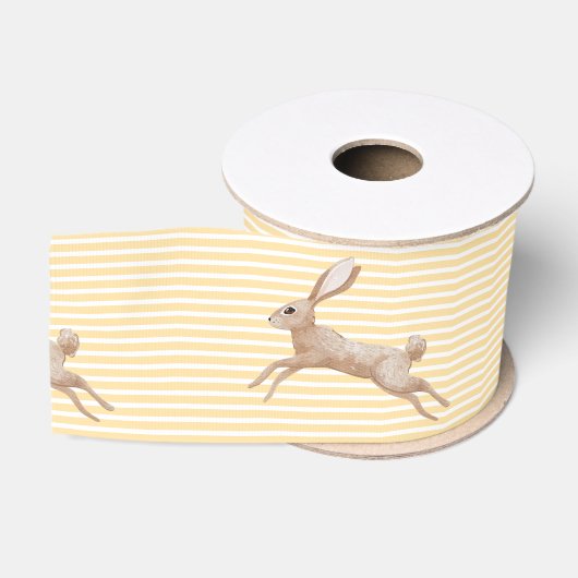 Gros-grain Ruban de Pâques avec le Bunny Leaping Design (Bobine)