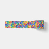 Gros-grain Ruban de puzzle d'aquarelle de sensibilisation sur (Devant)