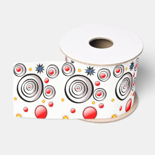 Gros-grain ruban décoratif cercles abstraits