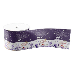 Gros-grain Ruban décoratif de Noël, rennes