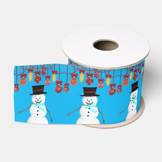 Gros-grain Ruban décoratif de Noël, Snowman (Bobine)