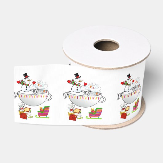 Gros-grain Ruban décoratif de Noël, Snowman (Bobine)