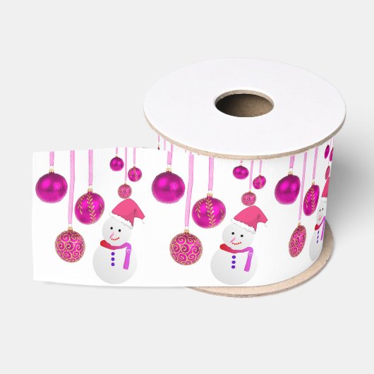 Gros-grain Ruban décoratif de Noël, Snowman (Bobine)