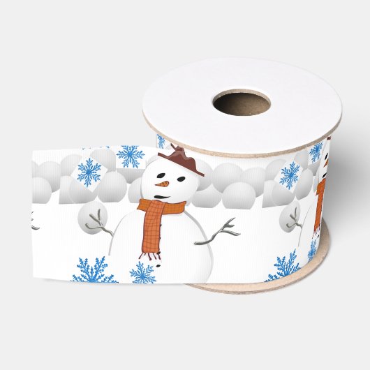Gros-grain Ruban décoratif de Noël, Snowman (Bobine)