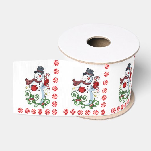 Gros-grain Ruban décoratif de Noël, Snowman (Bobine)