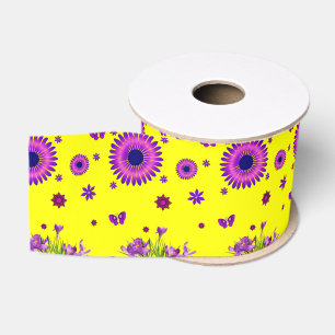 Gros-grain ruban décoratif floral