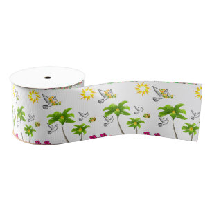 Gros-grain ruban décoratif floral