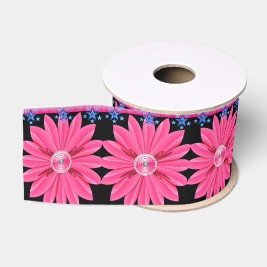 Gros-grain ruban décoratif floral (Bobine)