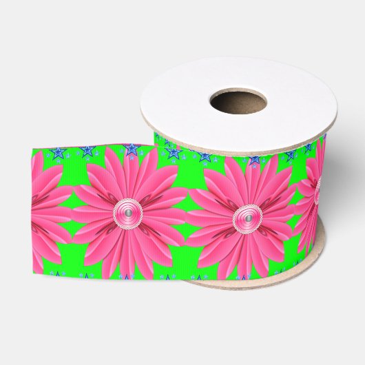Gros-grain ruban décoratif floral (Bobine)