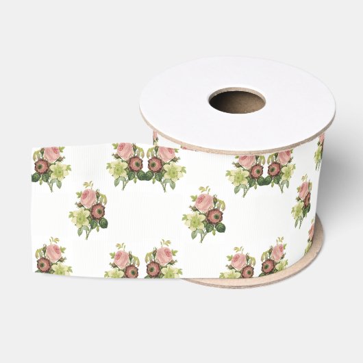 Gros-grain ruban décoratif floral (Bobine)