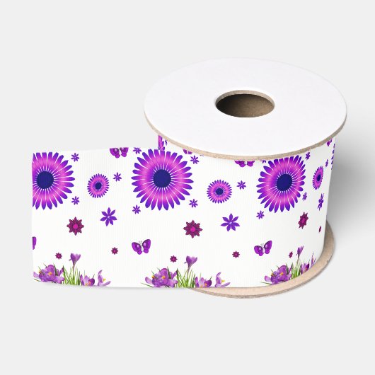 Gros-grain ruban décoratif floral (Bobine)