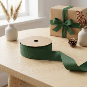 Gros-grain Ruban d'emballage cadeau vert forêt pour les fêtes