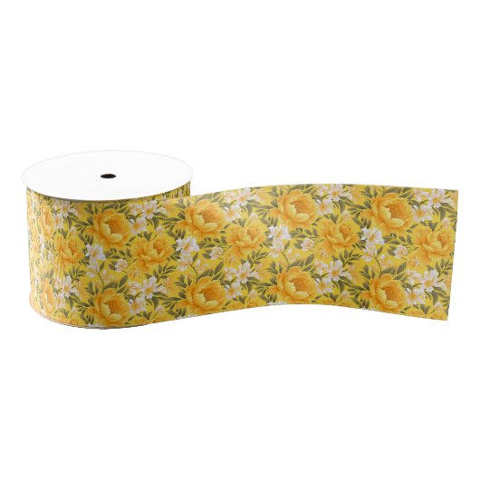Gros-grain Ruban d'impression florale (Bobine)