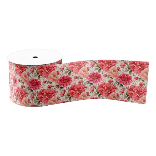 Gros-grain Ruban d'impression florale (Bobine)