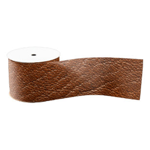 Gros-grain Ruban en cuir Brown de texture