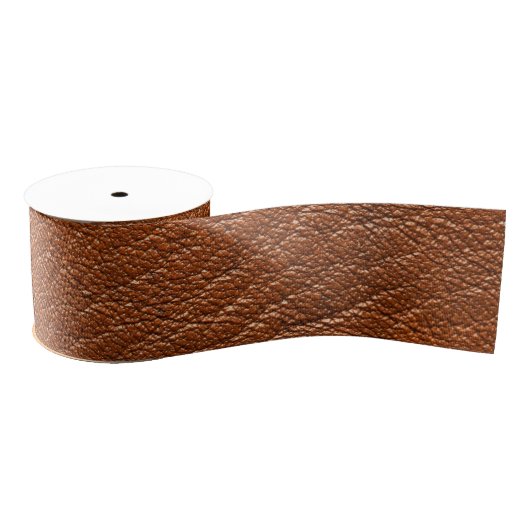 Gros-grain Ruban en cuir Brown de texture (Bobine)