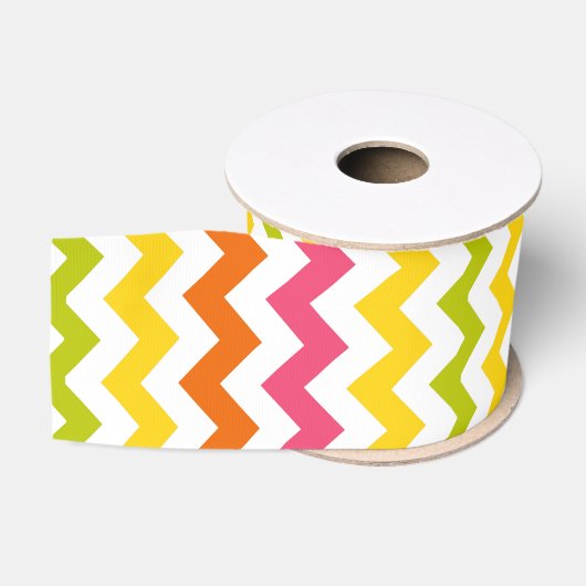 Gros-grain Ruban en pastel de Chevron d'été (Bobine)
