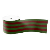Gros-grain Ruban Festif Rouge vert rayé (Bobine)