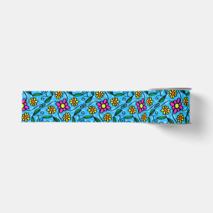 Gros-grain Ruban Floral Abstrait