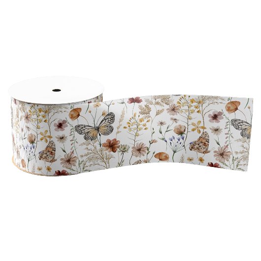 Gros-grain Ruban floral bohème