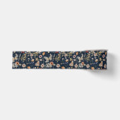 Gros-grain Ruban floral boho bleu marine (Devant)