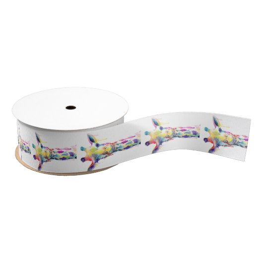 Gros-grain Ruban - Giraffe colorée (Bobine)
