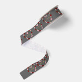 Gros-grain Ruban gris avec couronne de fleurs (Dos)