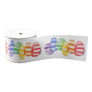 Gros-grain RUBAN GROSGRain 3" de large CANDY ARC-EN-CIEL