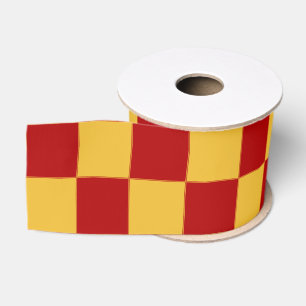 Gros-grain Ruban Grosgrain à carreaux rouges et dorés de sorc
