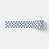 Gros-grain Ruban Grosgrain Monogramme à Motif à Points Navy B (Devant)