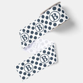 Gros-grain Ruban Grosgrain Monogramme à Motif à Points Navy B (Dos)
