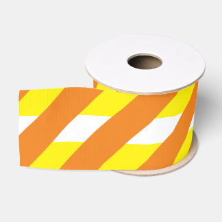 Gros-grain Ruban jaune, orange et blanc pour bonbons d'Hallow