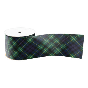Gros-grain Ruban - Jaune, Vert et Bleu Tartan Design2