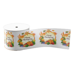 Gros-grain Ruban large bon thanksgiving 5A - 3 pouces
