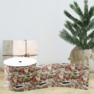 Gros-grain Ruban Noël vintage du Père Noël Ruban cadeau