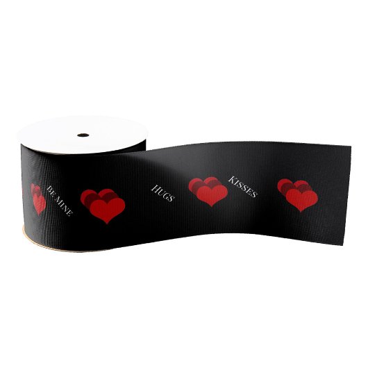 Gros-grain Ruban Red Hearts