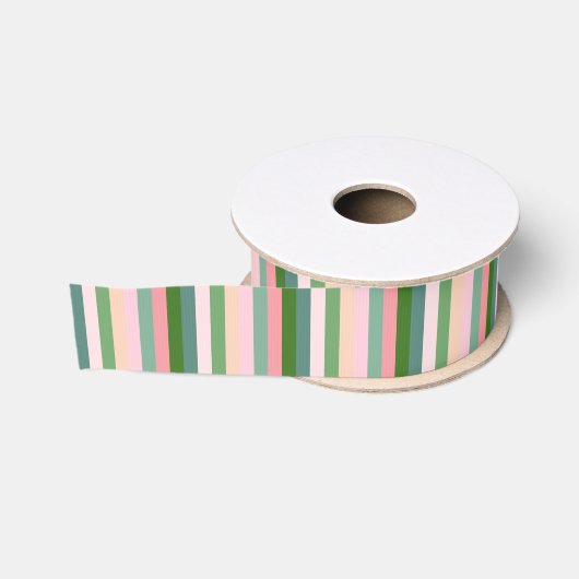 Gros-grain Ruban rose vert bleu gris bleu gris rose (Bobine)