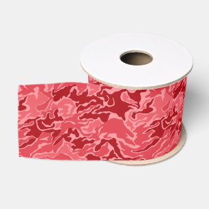 Gros-grain Ruban rouge de motif de camouflage